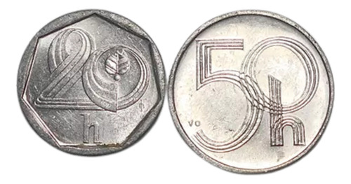 República Checa Lote De 20 Y 50 Haleru 1993 / 1994 
