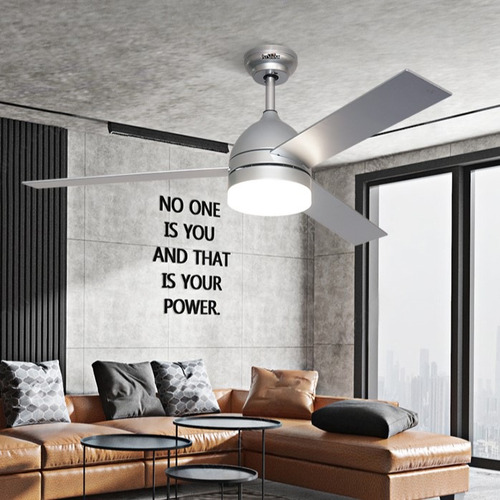 Ventilador De Techo 1st Shine 52 3 Aspas Mdf Control Remoto Estructura Gris Aspas Gris Diámetro 1.321 M Frecuencia 60hz