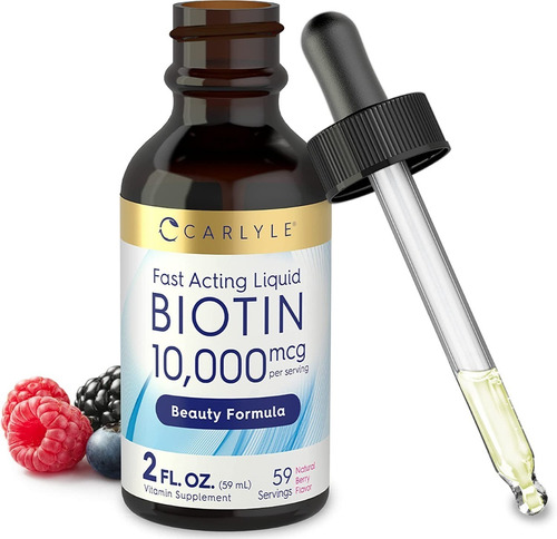 Biotina Premium 10,000mcg Liquida Sabor Berry Eg B39