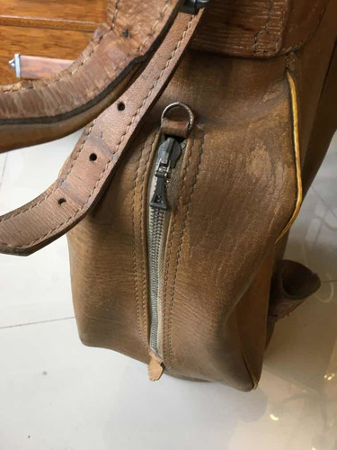Antiguo Bolso De Golf De Cuero