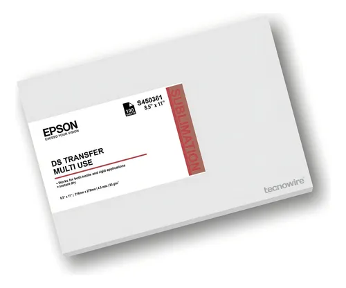Papel Para Sublimación Epson 8.5 X 11 Pulgadas 100 Hojas