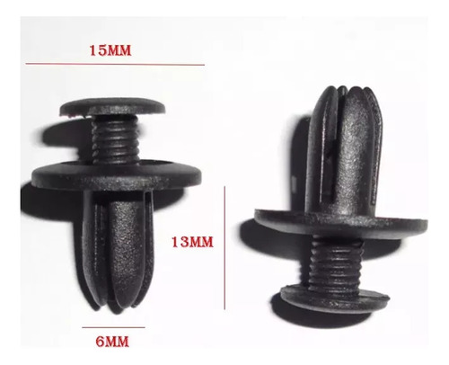Car Fender Push Tipo Rebites De Plástico Preto Fixad 7mm
