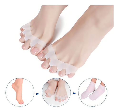 Set Corrector Juanetes Separador Dedos Manicure Hallux 2 Par Color Blanco Talla Unitalla