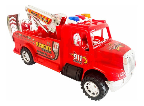 Imagen 2 de 8 de Camion De Bomberos A Friccion Auto De Juguete