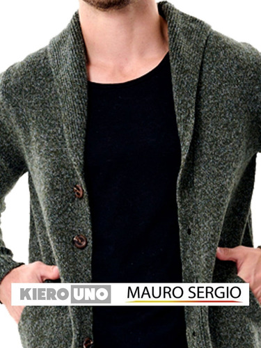 Imagen 3 de 8 de Cárdigan Hombre Tejido Bolsillos Y Solapa Campera Kierouno