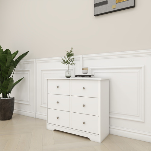 Mueble Buro Organizador Cómoda 6 Cajoneras Multiuso Blanco