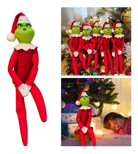 A Cb 2pcs Muñecos De Látex Del Grinch Decoración Navideña