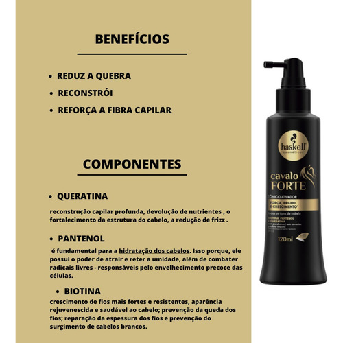 Tônico Ativador Haskell Cavalo Forte 120ml