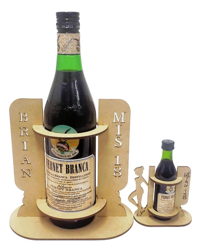 Porta Fernet Madera Mdf - Souvenir 18 Años X25+ 1 Central