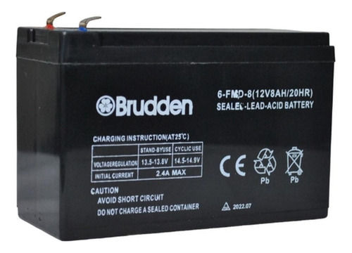 Bateria 12v 8ah Para Pulverizador Elétrico Costal Brudden