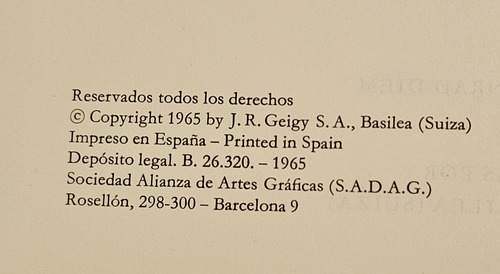 Tablas Científicas Documenta Geigy 6ta. Edición 1965 (Usado)