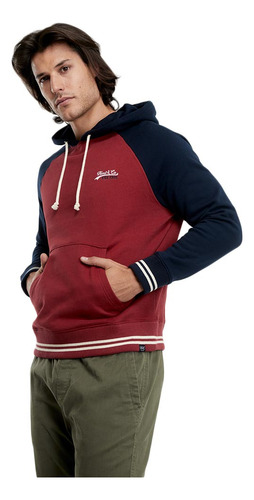 Sudadera Rojo Y Azul Con Capucha Next&co Para Hombre