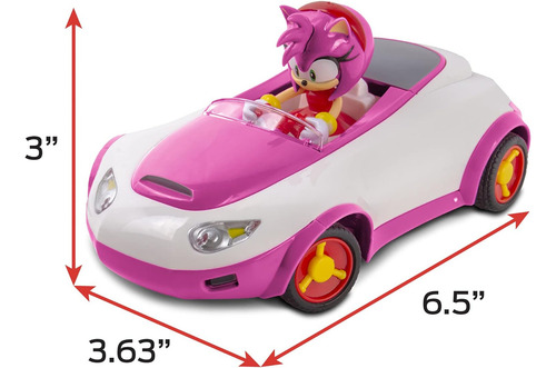 Sonic Team Racing Rc: Amy Rose - Nkok (683), Escala 1:28 2.4 Ghz, Diseño Compacto De 6.5 Pulgadas, Licencia Sega Hedgehog, Funciona Con Pilas, A Partir De 6 Años
