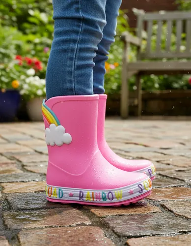 Bota Galocha Infantil Menina Impermeável P/chuva Cano Médio
