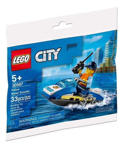 Lego® Moto De Agua De Policia Jet Ski Bolsita 33 Pzs 30567