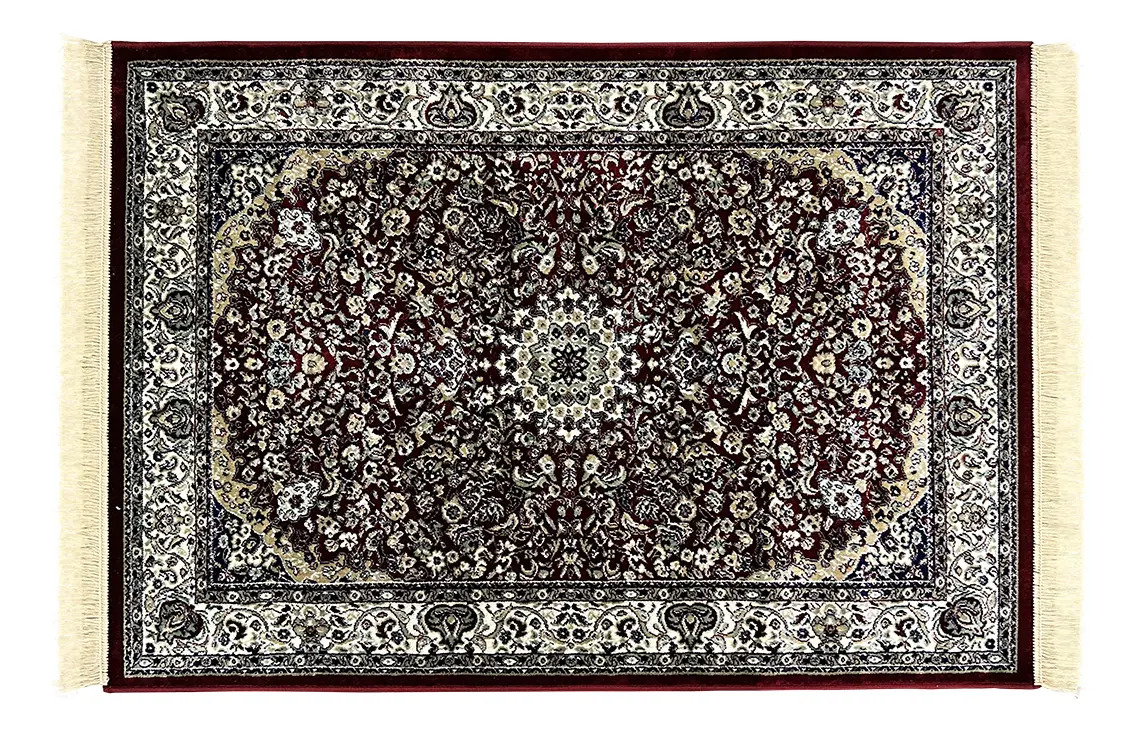 1 Tapete Quarto Belga Beira De Cama Es Cl 200 X 250 D01 Comprimento 250 Cm Cor D1cla Vermelho Branco Preto Desenho Do Tecido Classico Medalhão Floral Largura 200 Cm