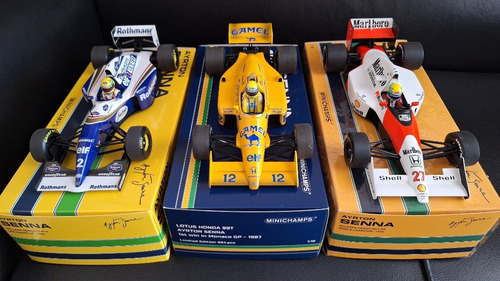 F1 Mclaren Mp4/5b, Lotus 97t Mônaco Ayrton Senna 1/18 Amarelo
