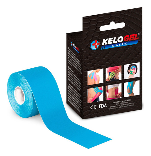 Bandagem Elástica Funcional Adesiva Kelogel Premium 5un Cor Azul-claro