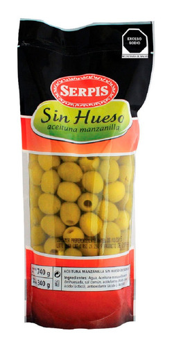 Aceitunas Serpis Manzanilla Sin Hueso 740g