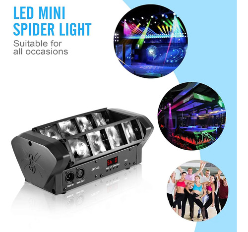 Zkymzl Dj Luces Móviles Con Luz De Araña Rgbw Con Dmx