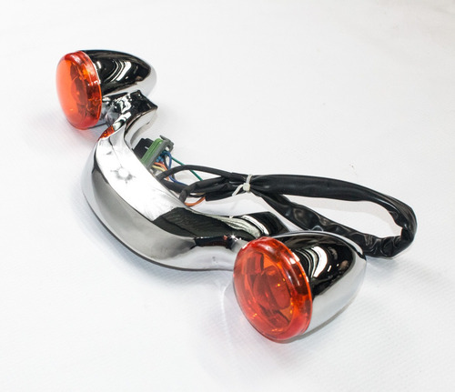 Imagen 3 de 6 de Barra Direccionales Traseras Cromo Foco Para Harley Touring