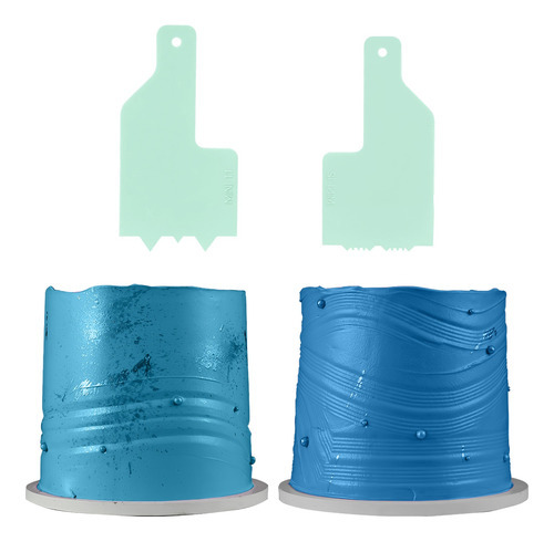 Carimbo 2 Mini Espátula Decorativa Mod. 6 P/ Decoração Torta Cor Verde Tiffany Mini Espátula Decorativa Modelo 6