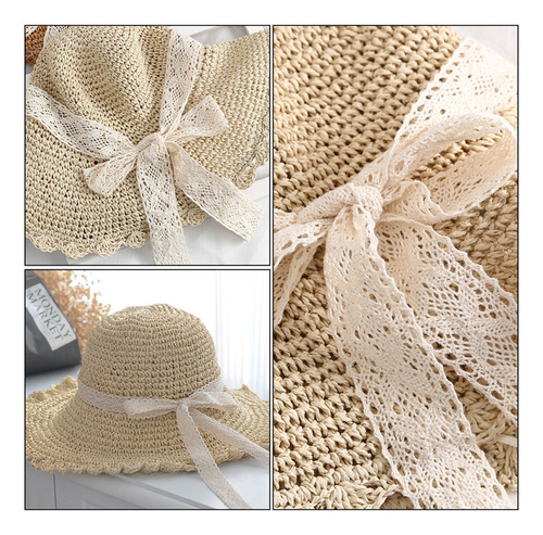 / Sombrero De Paja Con Lazo De Paja Y Visera Para El Sol