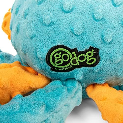 Godog Crazy Tugs Octopus Squeaky Plush Tug Dog Toy, Chew Gua
