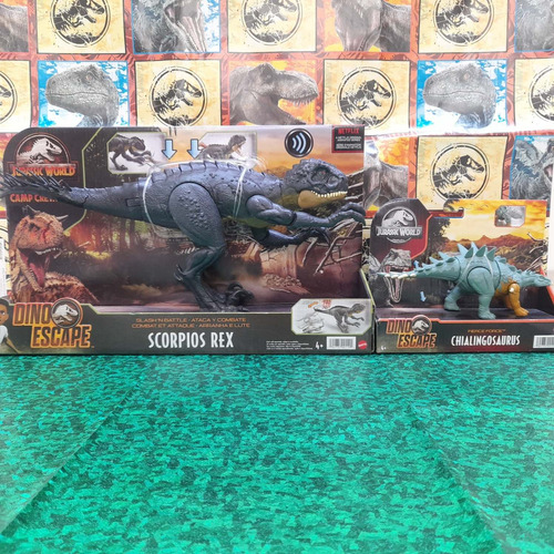 Lote Jurassic World Scorpios Rex + Chialingosaurio Mattel 