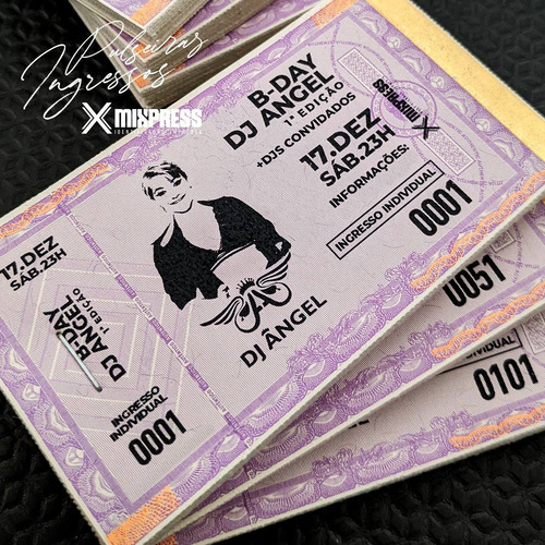 Imagem 3 de 6 de Ingresso Convite Personalizado P&b Festa Evento. 550 Unids