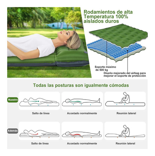 Colchoneta Inflable Portátil Para Acampar Y Senderismo