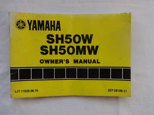 Manual Instruccion Yamaha Sh50 88 Moto Motocicleta Catalogo