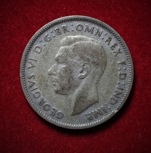 Moneda 2 Chelines Australia 1947 Plata 0.500 Km 40 A Jorge 6 (Usado)