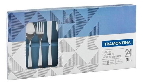 Faqueiro Tramontina Cosmos Inox Com Facas De Mesa 24 Peças Cor Cinza