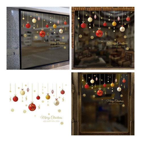 Pegatinas Estáticas Navideñas Con Forma De Copo De Nieve, Co