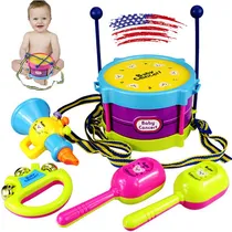 Comprar 5pcs Niños Bebé Rodillo Tambor Instrumentos Musicales Banda 
