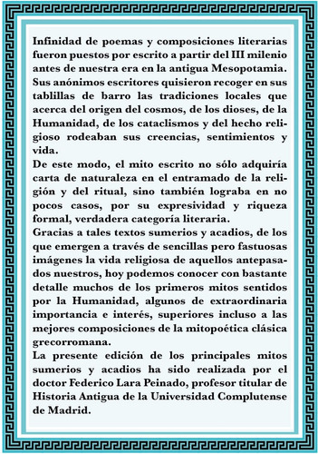 Mitos Sumerios Y Acadios. Federico Lara Peinado. | MercadoLibre