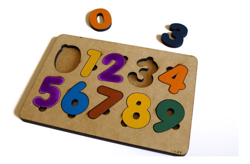 Brinquedo Tabuleiro Número Educativo Pedagógico Mdf