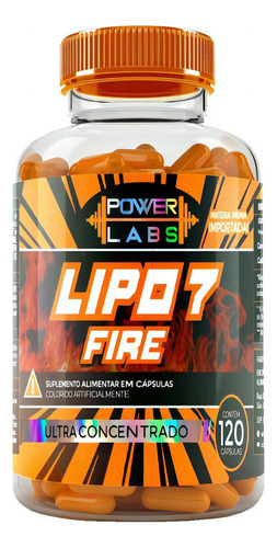 Lipo 7 Fire 120 Caps Power Labs Melhor Termogênico