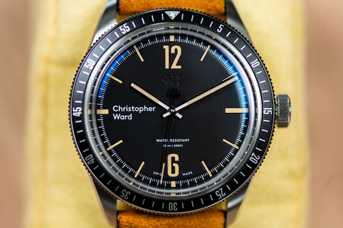 Relógio Christopher Ward C65 Trident Vintage Dive Mechanical Marrom
