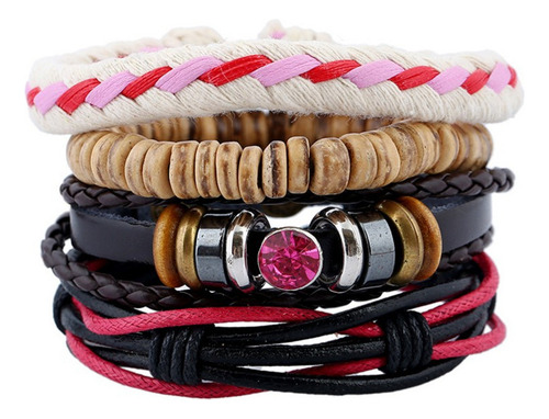 Pulsera Trenzada De Piel De Vaca For Hombre Y Mujer