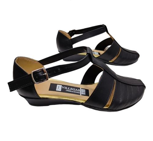 Zapato Huarache Tipo Piel Con Tacón Flat Mujer Empeine Alto