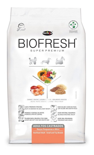 Ração Biofresh Castrados Raças Pequenas E Mini 12kg