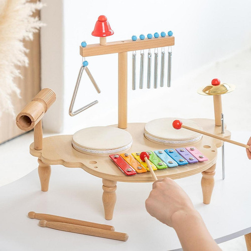 Batería Para Niños, Instrumentos Musicales De Madera,