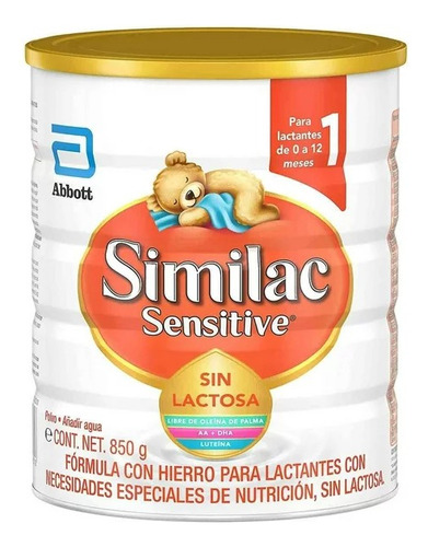 Similac Sensitive Sin Lactosa Para Lactantes De 0 A 12 Mes