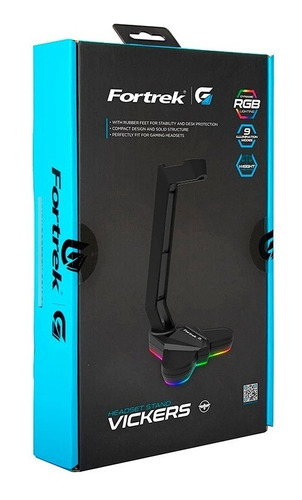 Suporte Para Headset Fortrek Rgb Vickers Preto