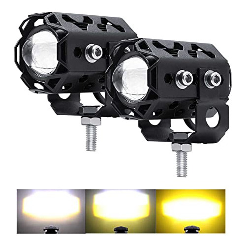 Luz Led Pod De Motocicleta Color Ámbar/blanco De Doble...