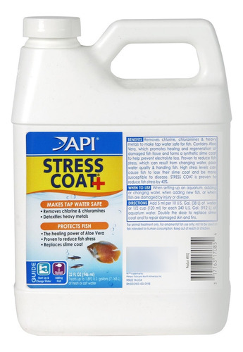 Api Stress Coat 946ml - Eliminador De Cloro Para Acuario