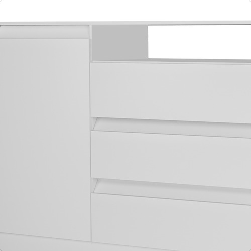 Cômoda Infantil Quarto Bebê 3 Gavetas 2 Portas Dália Branco