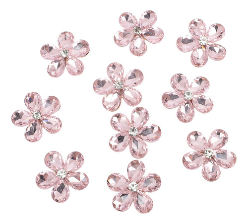 10 Unidades De Diamantes De Imitación Con Forma De Flor Para